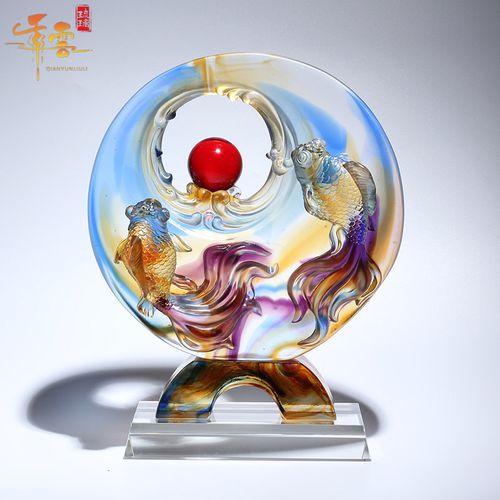 琉璃工藝品擺件高檔輕奢玄關(guān)酒柜裝飾品搬家喬遷擺件
